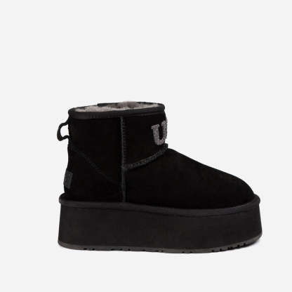 Mini boty Ugg Classic Platform Knit Logo (voděodolné) (5 cm)