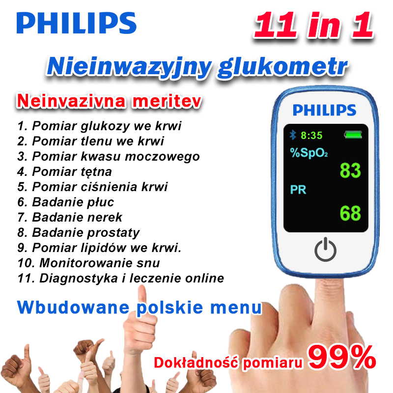  [Philips Healthcare] Nieinwazyjny glukometr 11 w 1