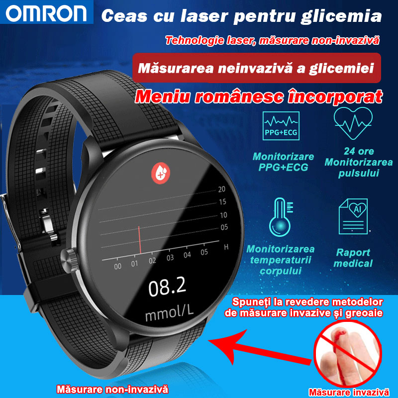 Ceas de sănătate cu laser Omron (măsurare non-invazivă)