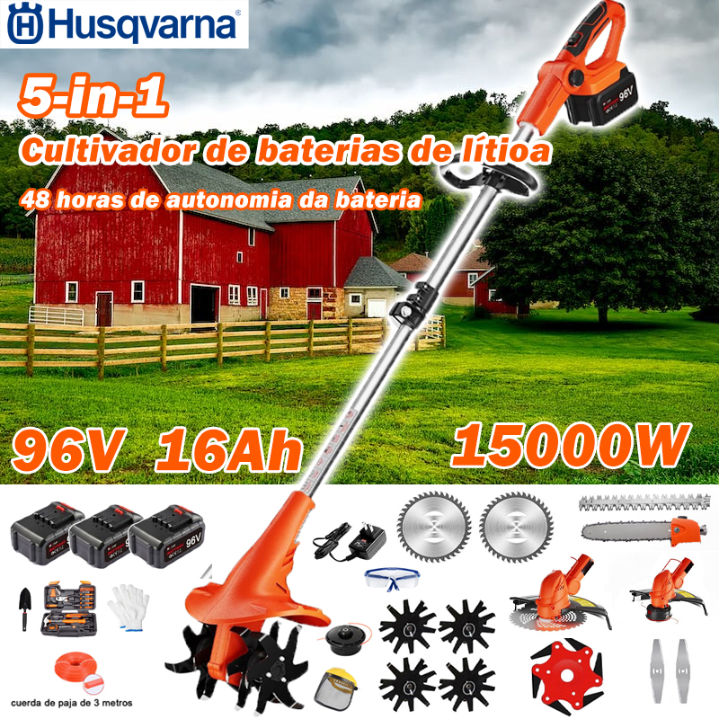 Husqvarna 5-in-1 mitmeotstarbeline kultivaator (muru niitmine, puude saagimine, mullaharimine)