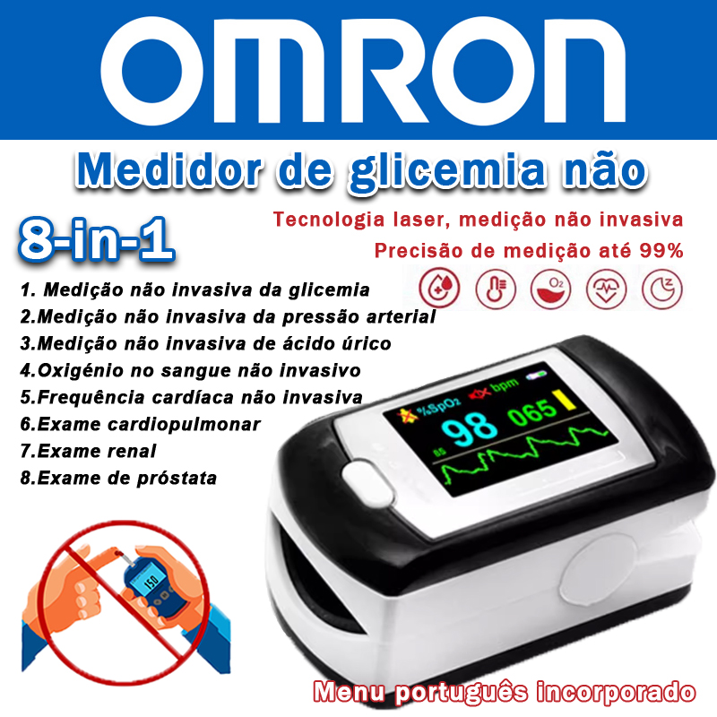 Medidor de glicemia não invasivo Omron (medição de 5 segundos/precisão de 99%)