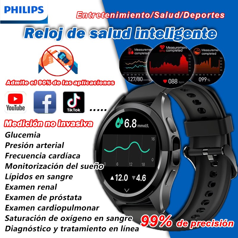 Reloj Philips Smart Health para el control de la glucosa en sangre (medición no invasiva de la glucosa en sangre)