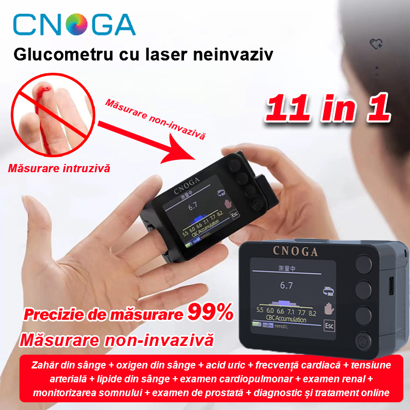 【CNOGA】 Contor inteligent de glucoză din sânge non-invaziv 11 în 1