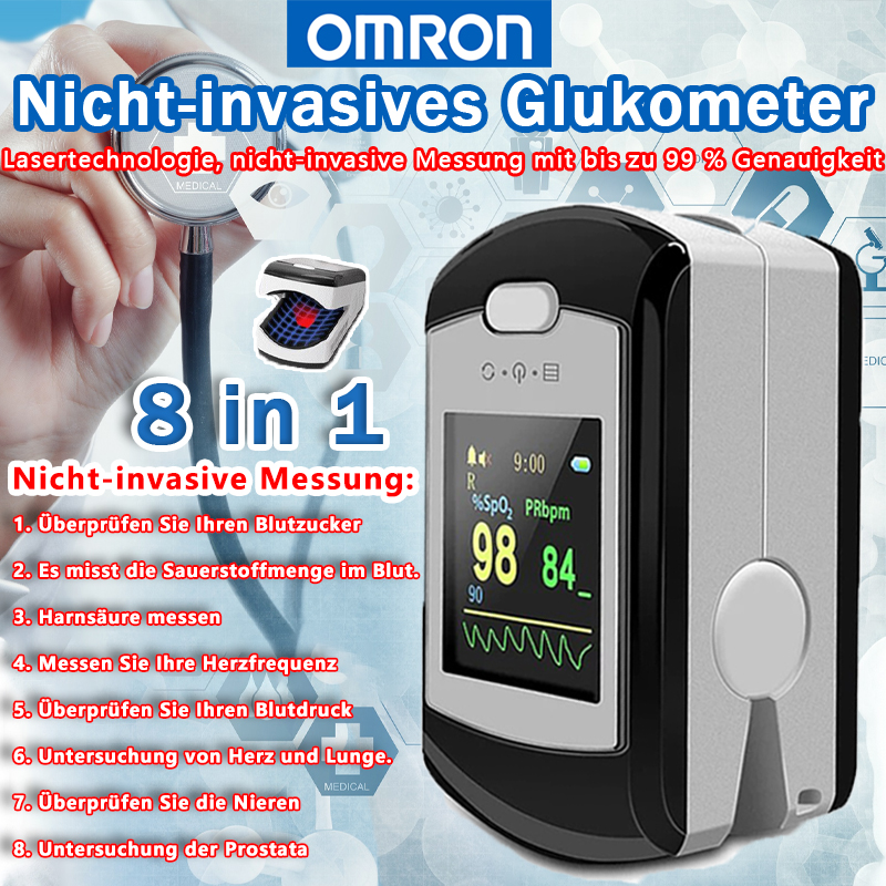 Omron nicht-invasives Blutzuckermessgerät (5 Sekunden Messung/99 % Genauigkeit)