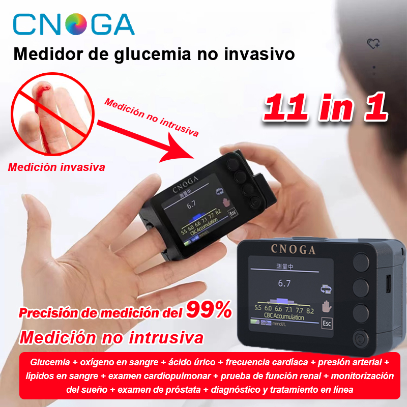 Medidor de glucosa en sangre no invasivo CNOGA 11 en 1