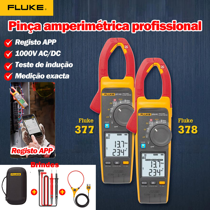 Pinça amperimétrica de alta precisão FLUKE 376FC/377FC/378FC