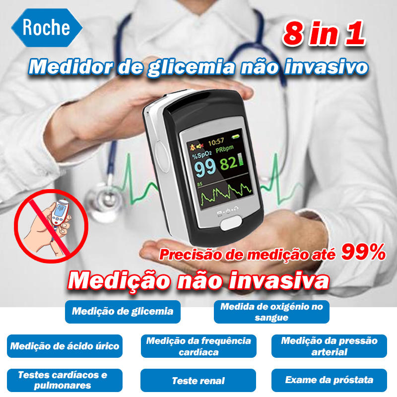 Medidor de glicose não invasivo Roche Healthcare (medição de 5 segundos/precisão de 99%)