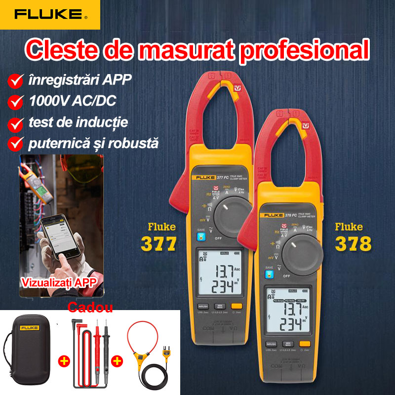  Contor cu clemă de înaltă precizie FLUKE 376FC/377FC/378FC