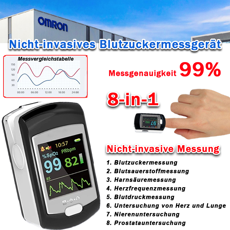 Omron nicht-invasives Blutzuckermessgerät (5 Sekunden Messung/99 % Genauigkeit)
