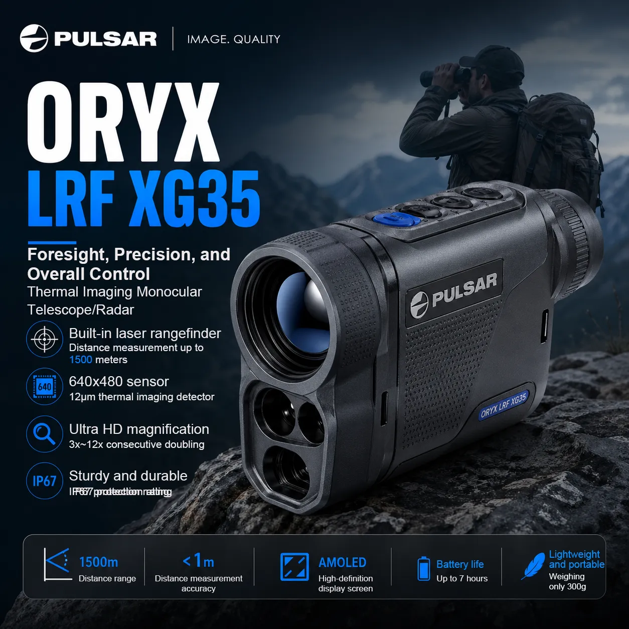 Teleskop monokular portativ me imazhe termike PULSAR ORYX LRF XG35