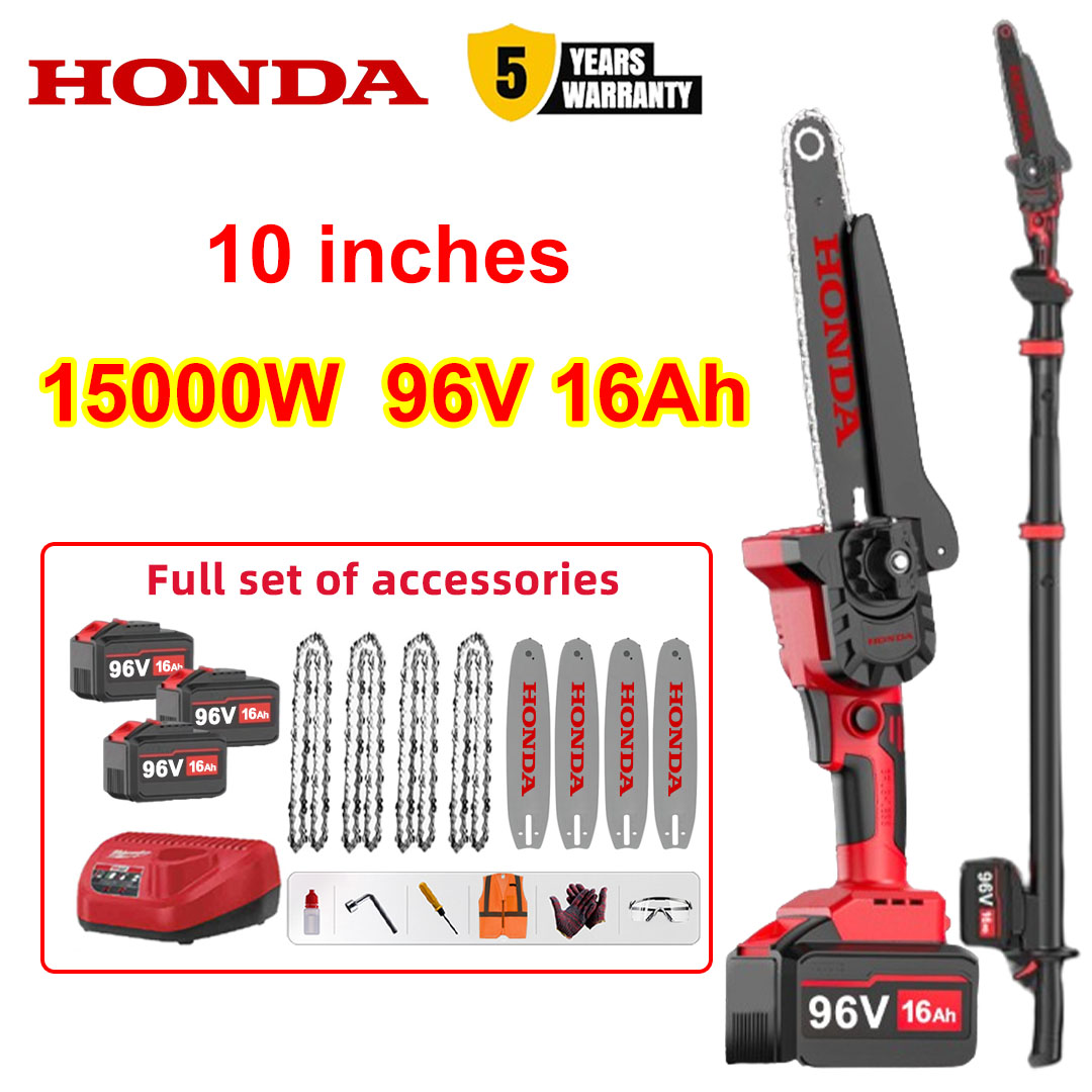  Motosserra telescópica com bateria de lítio Honda 15000W, pode cortar árvores com 4,5 m de altura