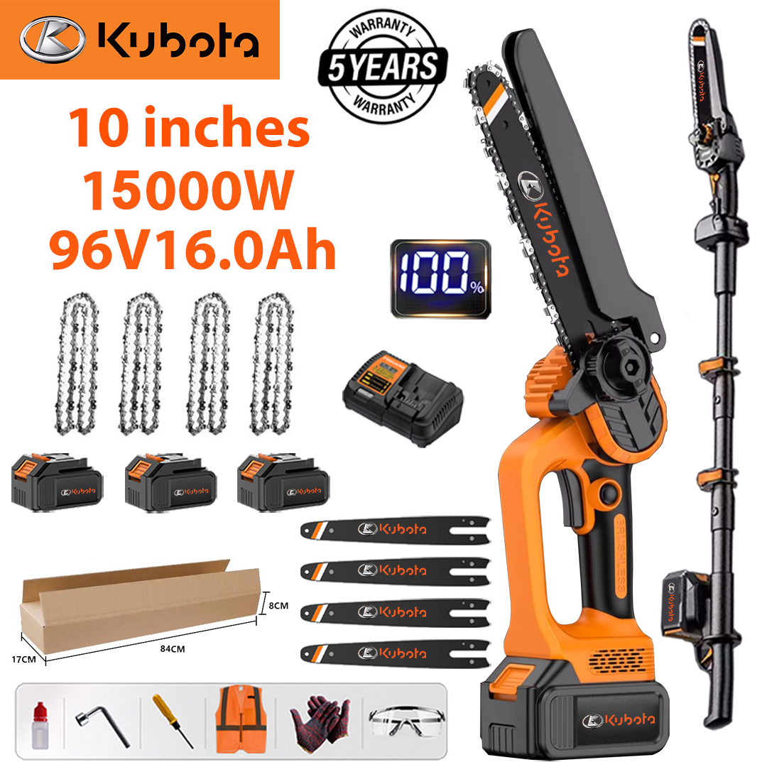 Kubota 15000W 96V električna pila s litijskom baterijom, snažna beskontakna pila (s teleskopskom fun