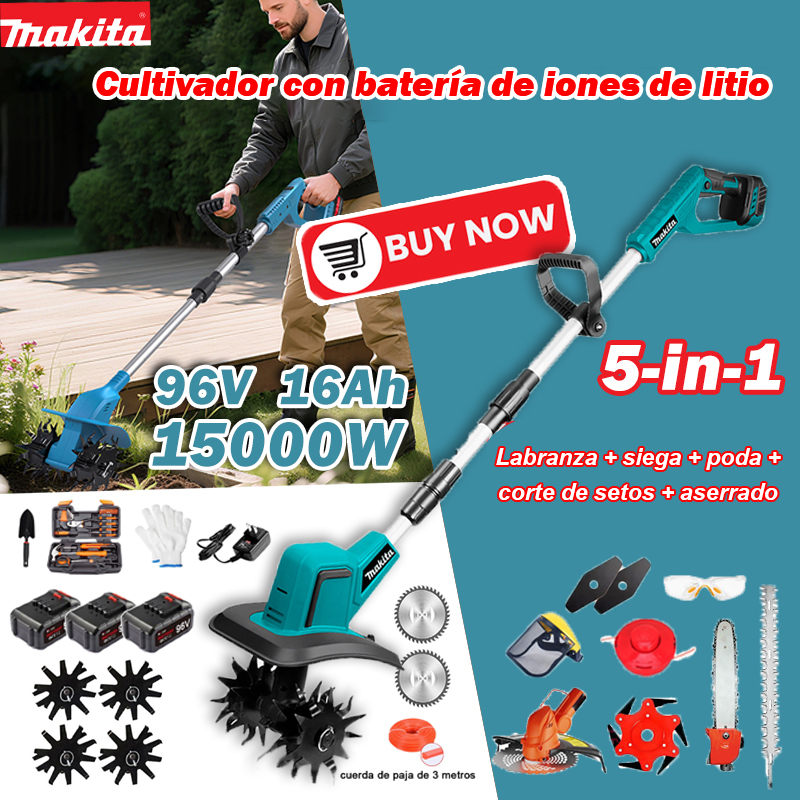 Cultivador multifuncional 5 en 1 de Makita (cortar, cortar árboles y labrar)
