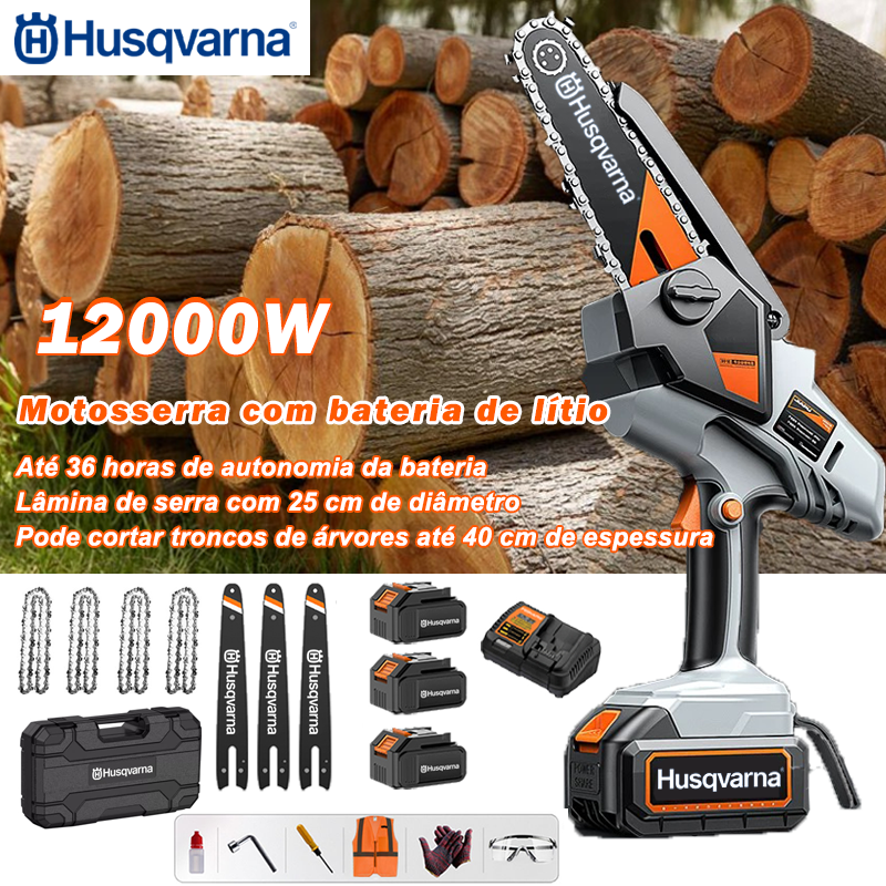 Motosserra portátil com bateria de lítio Husqvarna 12000W