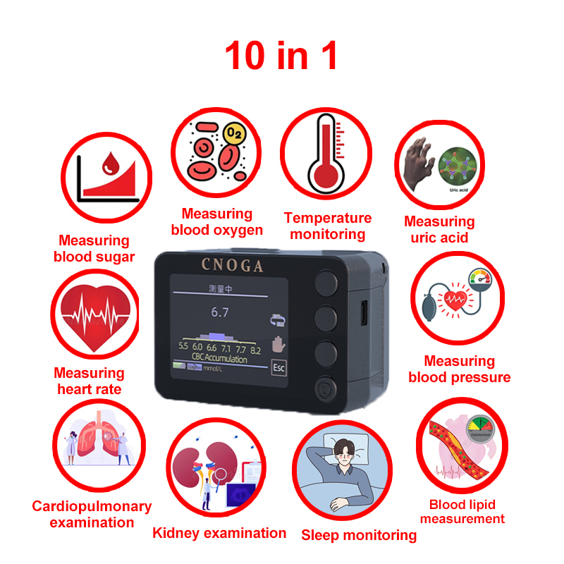 【CNOGA】 Contor inteligent de glucoză din sânge non-invaziv 11 în 1