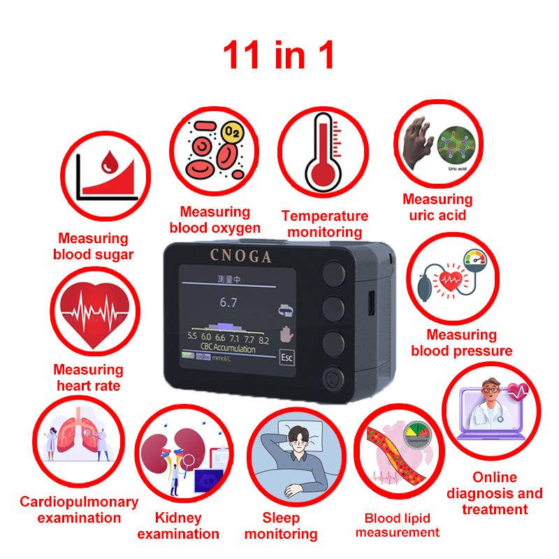 【CNOGA】 Contor inteligent de glucoză din sânge non-invaziv 11 în 1