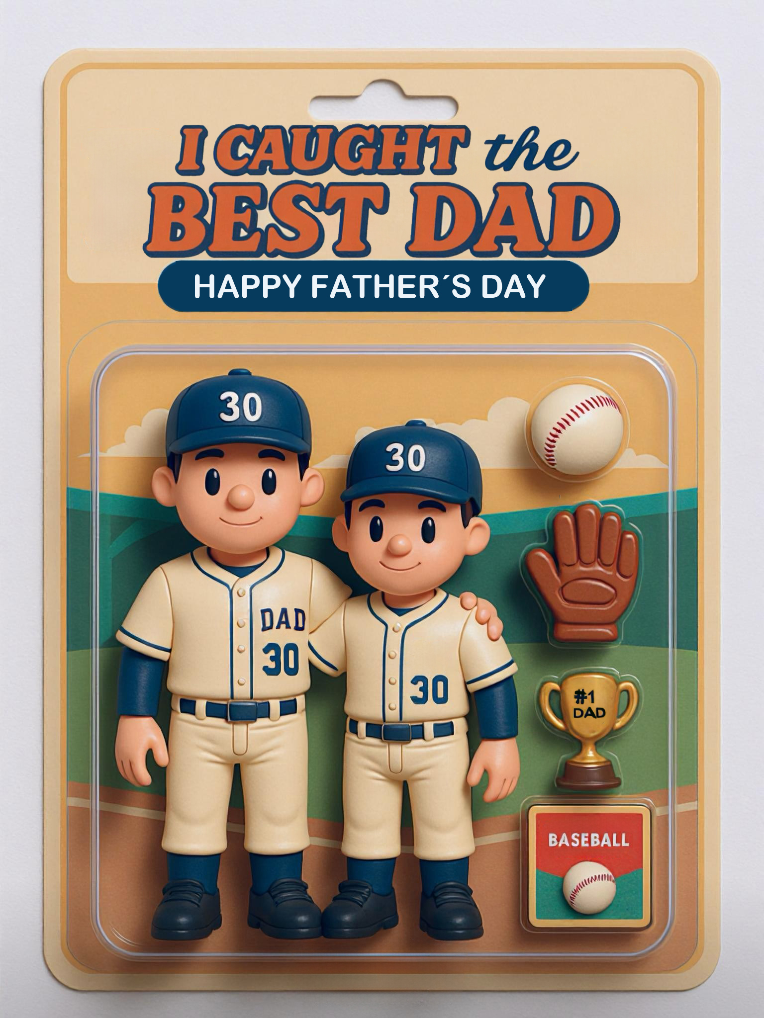 We Caught the Best Dad, Grandpa Baseball Custom Figure Personalized Acrylic Block Plaque, Father's Day Gift for Dad, Gift for Husband, Gift for Grandpa