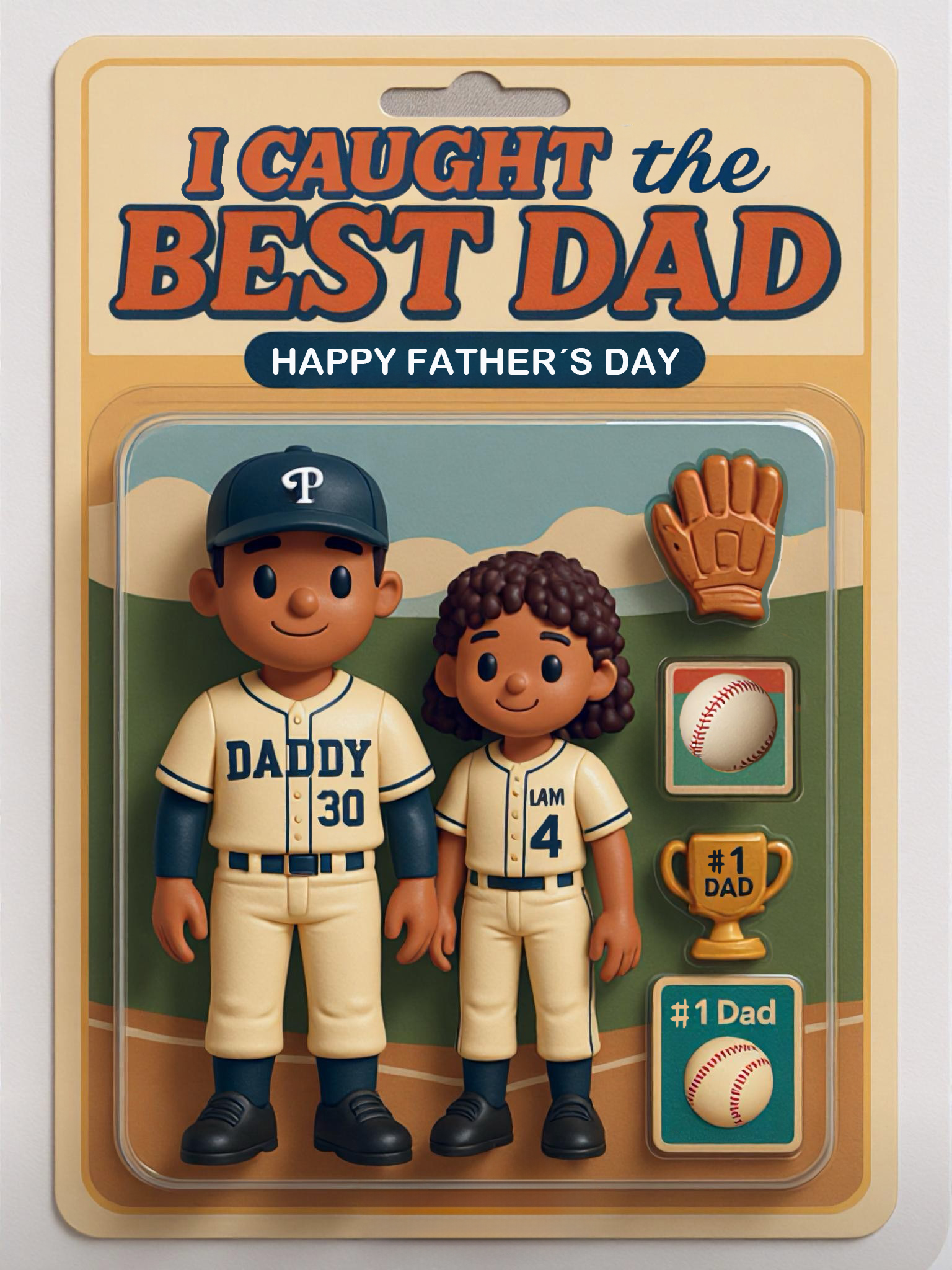 We Caught the Best Dad, Grandpa Baseball Custom Figure Personalized Acrylic Block Plaque, Father's Day Gift for Dad, Gift for Husband, Gift for Grandpa
