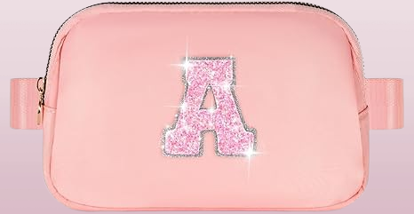 Personalized Crossbody Belt Bag for Women - Custom Initial/Name Engraved Lavender Purse, Adjustable Strap Gift for Mom Daughter Sister Mother-in-Law (Birthday Mothers Day Present Idea)
