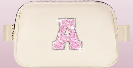 Personalized Crossbody Belt Bag for Women - Custom Initial/Name Engraved Lavender Purse, Adjustable Strap Gift for Mom Daughter Sister Mother-in-Law (Birthday Mothers Day Present Idea)