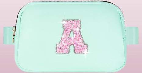 Personalized Crossbody Belt Bag for Women - Custom Initial/Name Engraved Lavender Purse, Adjustable Strap Gift for Mom Daughter Sister Mother-in-Law (Birthday Mothers Day Present Idea)