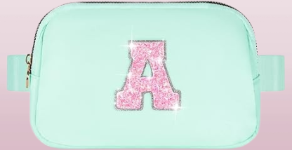 Personalized Crossbody Belt Bag for Women - Custom Initial/Name Engraved Lavender Purse, Adjustable Strap Gift for Mom Daughter Sister Mother-in-Law (Birthday Mothers Day Present Idea)