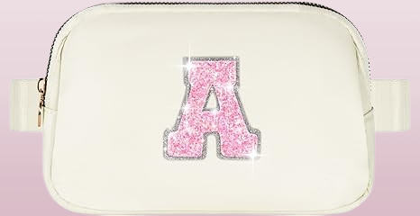 Personalized Crossbody Belt Bag for Women - Custom Initial/Name Engraved Lavender Purse, Adjustable Strap Gift for Mom Daughter Sister Mother-in-Law (Birthday Mothers Day Present Idea)