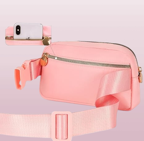 Personalized Crossbody Belt Bag for Women - Custom Initial/Name Engraved Lavender Purse, Adjustable Strap Gift for Mom Daughter Sister Mother-in-Law (Birthday Mothers Day Present Idea)