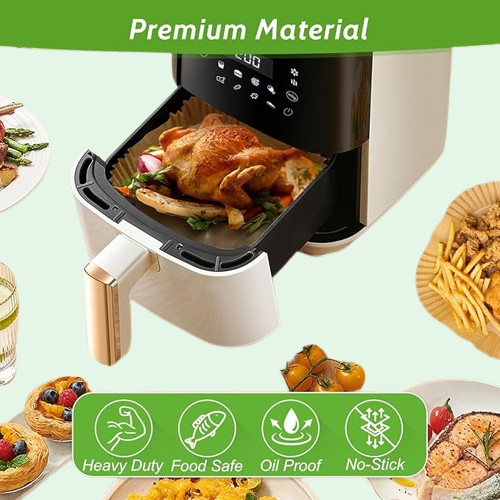 360-Pack 8” Square Air Fryer Liners - Heavy Duty, Non-Stick, Non-Leak 