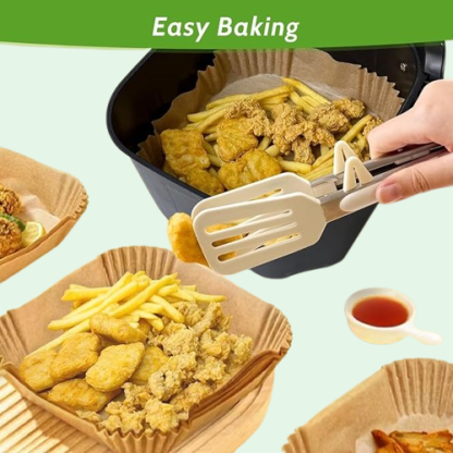 360-Pack 8” Square Air Fryer Liners - Heavy Duty, Non-Stick, Non-Leak Parchment Paper for Air Fryer Baskets & Accessories"