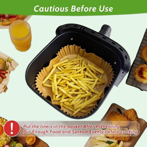 360-Pack 8” Square Air Fryer Liners - Heavy Duty, Non-Stick, Non-Leak Parchment Paper for Air Fryer Baskets & Accessories"