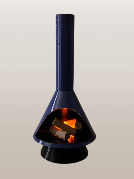 Vintage-Style Mini Fireplace - Mid-Century Modern LED Flame for Cozy Vibes