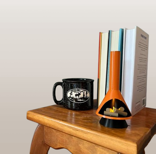 Vintage-Style Mini Fireplace - Mid-Century Modern LED Flame for Cozy Vibes
