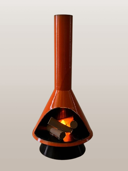 Vintage-Style Mini Fireplace - Mid-Century Modern LED Flame for Cozy Vibes