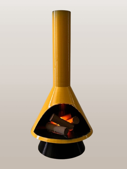 Vintage-Style Mini Fireplace - Mid-Century Modern LED Flame for Cozy Vibes