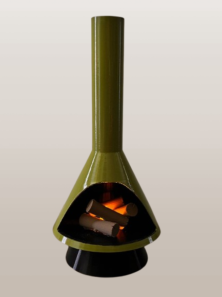 Vintage-Style Mini Fireplace - Mid-Century Modern LED Flame for Cozy Vibes