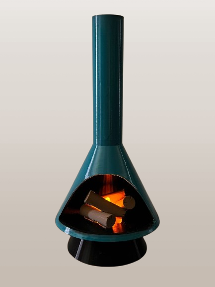 Vintage-Style Mini Fireplace - Mid-Century Modern LED Flame for Cozy Vibes