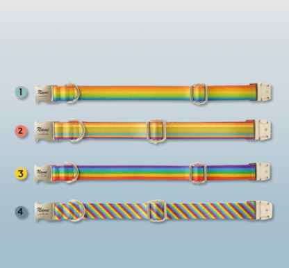 Custom Pride Dog Collar - Rainbow Engraved Pet Accessory with Name - Pride Collar
