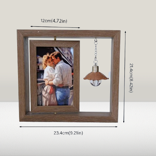 Rustic Rotating Photo Display - Floating Double-Sided Frame for Special Occasions