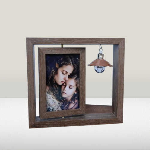 Rustic Rotating Photo Display - Floating Double-Sided Frame for Special Occasions