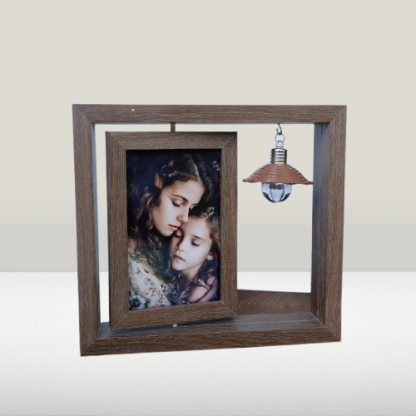 Rustic Rotating Photo Display - Floating Double-Sided Frame for Special Occasions