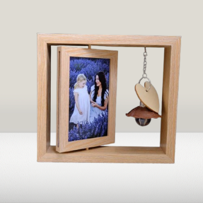 Rustic Rotating Photo Display - Floating Double-Sided Frame for Special Occasions