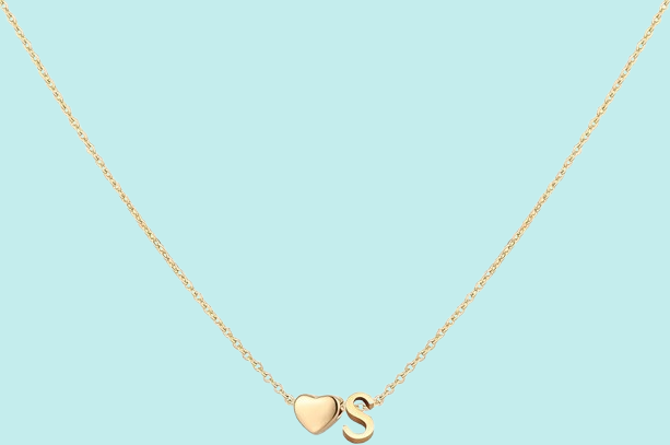 Stainless Steel Initial Heart Necklace - Personalized Letter Pendant, Dainty Tiny Monogram Jewelry for Women, Valentine's Day Gift.