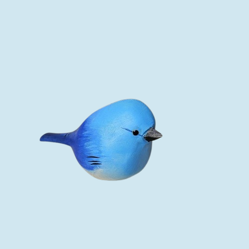 Artisan Bluebird Figurine – Handcrafted Wooden Home Accent