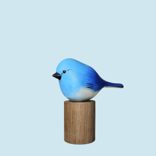 Artisan Bluebird Figurine – Handcrafted Wooden Home Accent