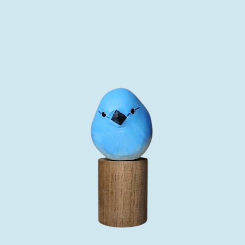 Artisan Bluebird Figurine – Handcrafted Wooden Home Accent