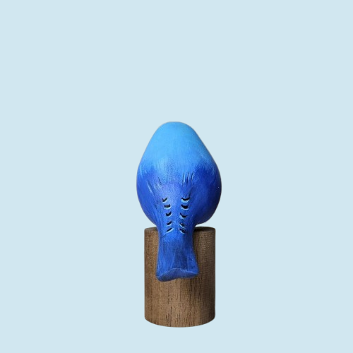 Artisan Bluebird Figurine – Handcrafted Wooden Home Accent