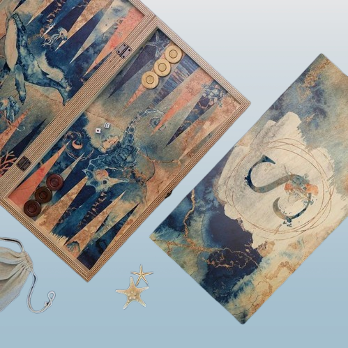 Deep-Sea Backgammon Board – Custom Nautical Gift for Special Occasions