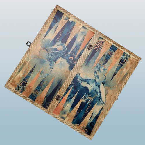 Deep-Sea Backgammon Board – Custom Nautical Gift for Special Occasions