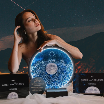 Starry Night Wedding Guest Book – Illuminated Moon & Stars Keepsake